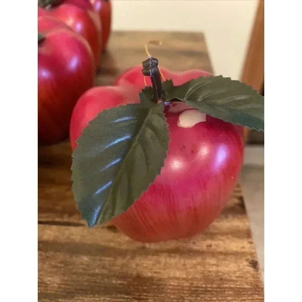 Artificial Apple Decorations Set of 12 Red Home Decor